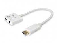 Equip Adapter USB-C -> Audio 2x3-Pin 3.5mm St/Bu 0.15m ws