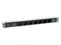 Equip Steckdosenleiste 19"(1HE)7fach Schuko16A,1,8m Kabl. si