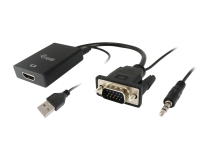 Equip VGA auf HDMI Adapter, mit Audio, schwarz, 15cm