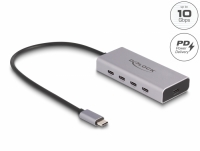 Delock USB 10 Gbps USB Type-C™ Hub with 4 x USB Type-C™ female + 1 x USB Type-C™ PD 85 Watt with 30 cm connection cable