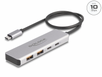 Delock USB 10 Gbps USB Type-C™ Hub with 2 x USB Type-A and 2 x USB Type-C™ with 35 cm connection cable