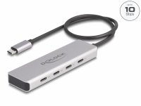 Delock USB 10 Gbps USB Type-C™ Hub with 4 x USB Type-C™ female with 35 cm connection cable