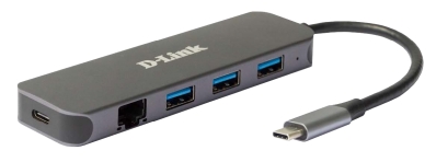 D-Link DUB-2334 USB-C nach 1000MBit Adapter mit USB-Hub retail