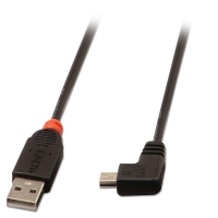 LINDY USB 2.0 Kabel Typ A/Mini-B 90° gewinkelt M/M 2m