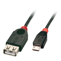 LINDY USB 2.0 Kabel Typ Micro-B/A M/F OTG 1m