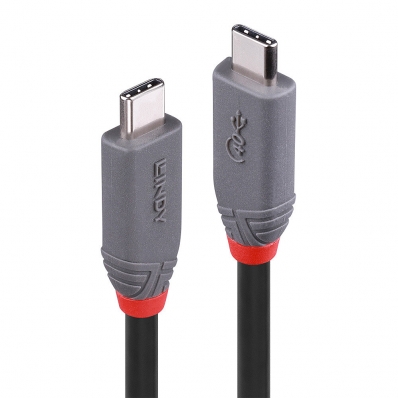 LINDY 0.8m USB 4 Typ C Kabel, Anthra Line