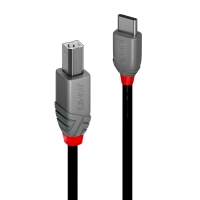LINDY 1m USB 2.0 Typ C an B Kabel, Anthra Line