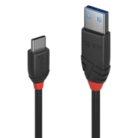 LINDY USB 3.1 Kabel Typ C/A Black Line M/M 0.15m