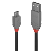 LINDY USB 2.0 Kabel Typ A/Micro-B Anthra Line M/M 0.2m