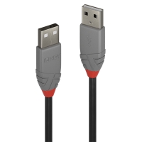 LINDY USB 2.0 Kabel Typ A/A Anthra Line M/M 0.2m