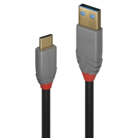 LINDY USB 3.1 Kabel Typ A/C 5A PD Anthra Line M/M 1.5m