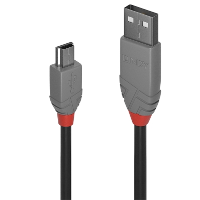 LINDY USB 2.0 Kabel Typ A/Mini-B Anthra Line M/M 0.5m