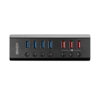 LINDY 4 Port USB 3.0 Hub mit 3 Schnellladeports