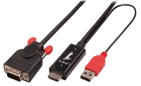 LINDY HDMI an VGA Kabel mit USB Typ A für Strom 1080p 3m