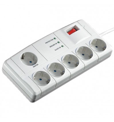 ROLINE Power Strip, 1+5-way, Master/Slave