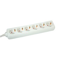 VALUE Power Strip, 6-way, white 3 m