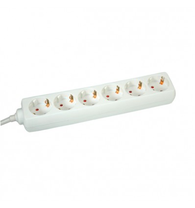 VALUE Power Strip, 6-way, white 3 m