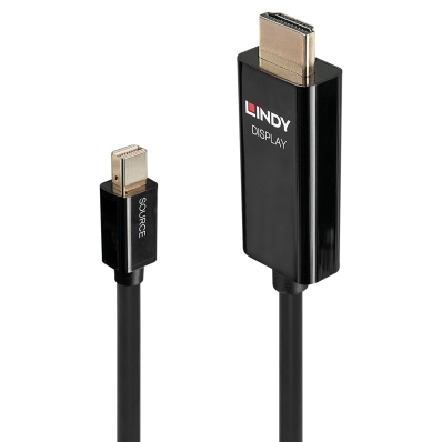 LINDY Mini-DisplayPort an HDMI Kabel 4K60Hz Aktiv 2m