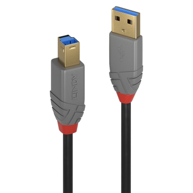LINDY USB 3.0 Kabel Typ A/B Anthra Line M/M 1m
