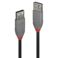 LINDY USB 2.0 Verlängerung Typ A/A Anthra Line M/F 0.2m