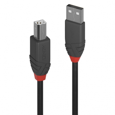 LINDY USB 2.0 Kabel Typ A/B Anthra Line M/M 0.5m