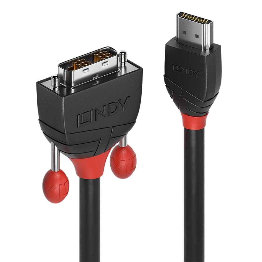 LINDY CROMO Slim High Speed HDMI Cable with Ethernet, 1m, HDMI Cables, HDMI/DP  Cables