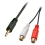 LINDY Audiokabel Stereo 3.5mm/2xRCA M/F 0.25m