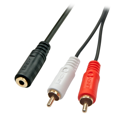 LINDY Audiokabel Stereo 3.5mm/2xRCA F/M 0.25m