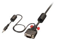 LINDY VGA&Audio Kabel M/M schwarz 10m HD15 M/M+ 3.5mm Stereo