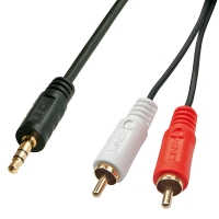 LINDY Audiokabel Stereo 2xRCA/3.5mm M/M 20m