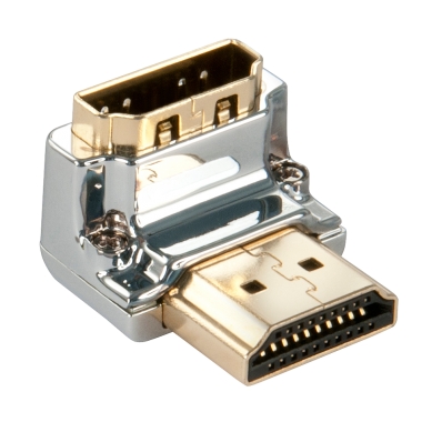 LINDY Adapter HDMI CROMO 90 Grad M/F "Runter