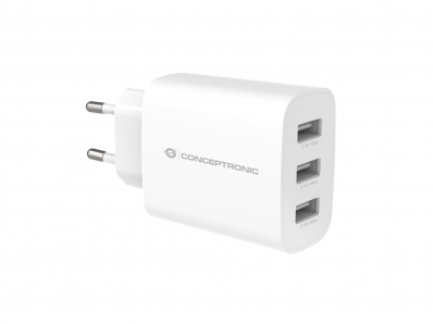 CONCEPTRONIC Ladegerät 3Port 30W,USB-A weiß