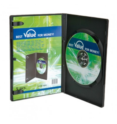 VALUE DVD Case Single, 14 mm, black 5 pcs.