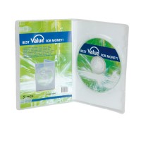 VALUE DVD Case Single, 14 mm, transparent 5 pcs.