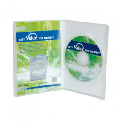 VALUE DVD Case Single, 14 mm, transparent 5 pcs.