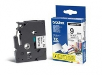 Schriftbandkassette Brother 9mm weiß/schwarz TZE221