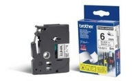 Schriftbandkassette Brother 6mm weiß/schwarz TZES211