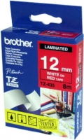 Schriftbandkassette Brother 12mm rot/weiß TZE435