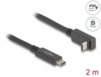 Delock USB 5 Gbps Cable USB Type-C™ male to Type-C™ male angled up / down 2 m 4K PD 60 W with E-Marker