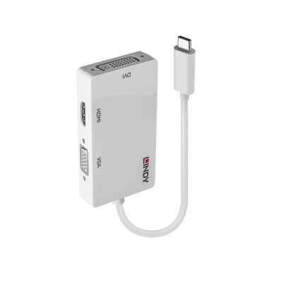 LINDY Konverter USB 3.1 Typ C auf 3 Displays HDMI DVI VGA