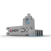 LINDY USB Portschlösser 4xBlau mit Schlüssel