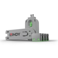 LINDY USB Portschlösser 4xGrün mit Schlüssel