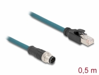 Delock M12 Adapter Cable A-coded 8 pin male to RJ45 male 50 cm