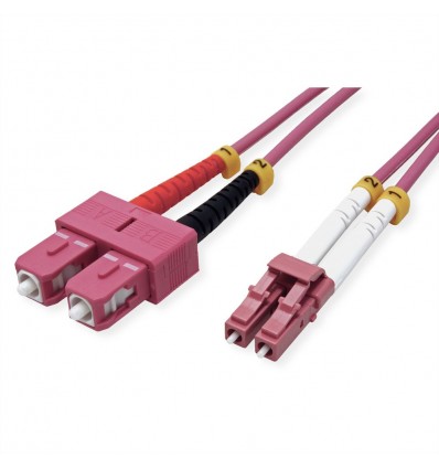 VALUE Fibre Optic Jumper Cable, 50/125µm, LC/SC, OM4, purple 1.0 m