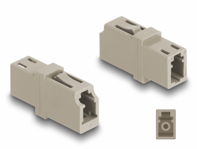 Delock Optical Fiber Coupler LC Simplex female to LC Simplex female OM1/OM2 beige