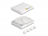 Delock Optical Fiber Connection Box FTTH for wall mounting for 4 x SC Simplex or LC Duplex white