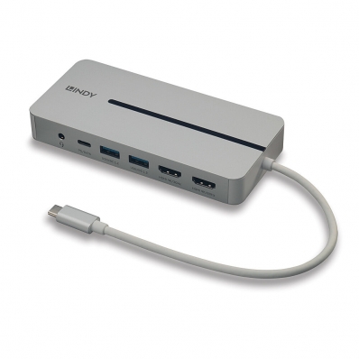 LINDY DST-Mx Duo, USB C 4K Mini Laptop/Macbook Dockingstatio
