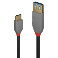 LINDY Adapterkabel USB 3.1 Typ C an A Anthra Line 0.15m