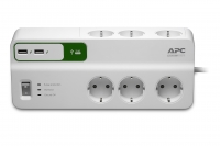 APC Überspannungsschutz Essential 6fach 2 USB-Ports 230V