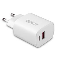 LINDY USB Typ A & C Charger 20W, weiß